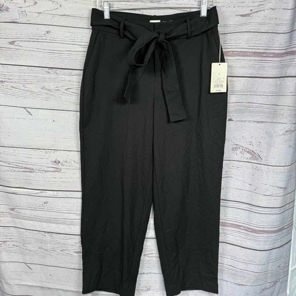 A New Day Black Belted Women’s Stretch Pants Black Size 6